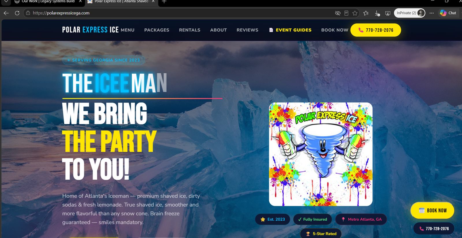 Polar Express Ice GA rebuilt homepage